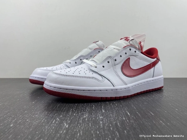 Official Maikesneakers Red Retro 1 Varsity Jordan White Low 705329-101 0729